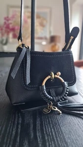 See By Chloe Joan Leather Suede Mini Black Satchel Bag - Picture 1 of 13