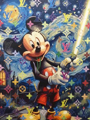 DEATH NYC "GERAHMT" Lithografie ltd. Edit. of 100 "Star Wars Mickey" 3D Siegel - Bild 1 von 4