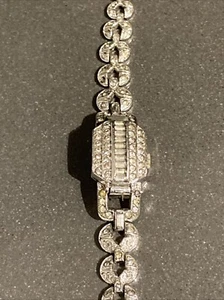 VINTAGE GENEVA SWISS 17 JEWEL RHINESTONE LADIES WINDUP WATCH WORKING PLEASE READ - Picture 1 of 9