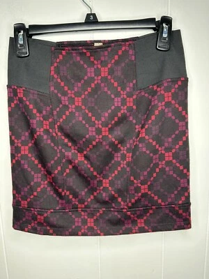 Falda recta Free People para mujer talla pequeña negra patrón geométrico elástico Foto 1 de 4