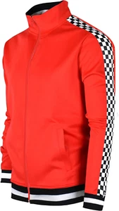 -Track Jacket Mens Urban Hip Hop Premium Track Jacket - Slim Fit Side Taping Spo - Picture 1 of 12