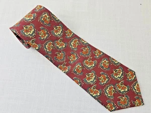 Burberrys Mens Tie Silk Red Floral 55'' - Picture 1 of 6