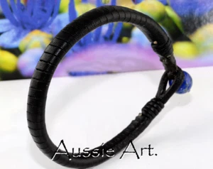 Wristband Armband Genuine Kangaroo Leather Lapis Lazuli Bracelet 3B-007 - Picture 1 of 6