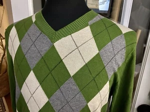 Banana Republic Herren V-Ausschnitt Pullover Argyle Pullover Baumwolle Kaschmirmischung EUC $ 80 - Bild 1 von 5