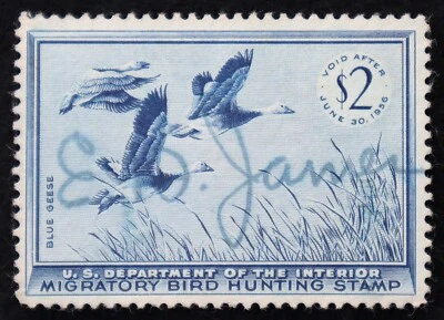 U.S. Used Stamp Scott #RW22 $2 Federal Duck Hunting, XF. A Gem! - Image 1 of 2