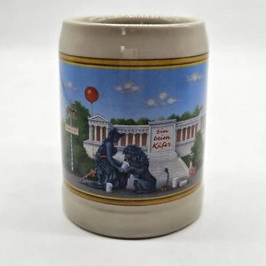 Vintage Kafer Schanke Beer Stein .5L Woman & Lion Scene Made In Germany - Picture 1 of 9