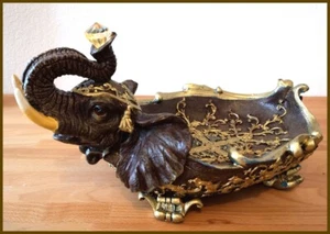 ELEFANT Deko Schale/Aufbewahrung gross Orient Stil Ornament Kunstglasstein -10- - Bild 1 von 4