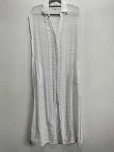 Ruby Yaya Size S Small White Long Shirt Dress Sheer Maxi Long Cover Up - Picture 1 of 8