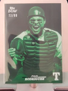 2024 TOPPS BLANCO Y NEGRO VERDE IVAN RODRIGUEZ #72 SER#73/99 - Imagen 1 de 2