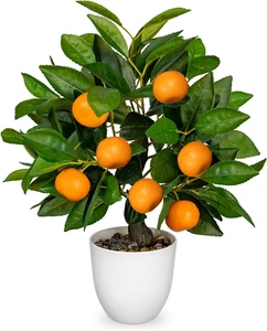 Artificial Potted Plants 16.1 Inches Fake Orange Tree Artificial Citrus Fruit Pl - Picture 1 of 12