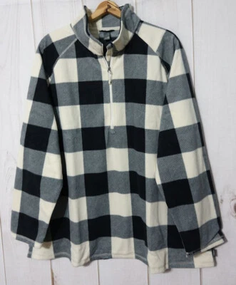 Eddie Bauer Venture Fleece 1/4 Zip Mock Neck Pullover Women's 3X Black/White NEW - Image 1 of 4