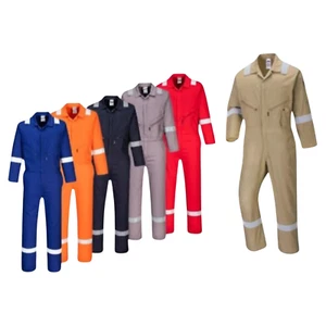 Tuta da lavoro PORTWEST uomo Hi Vis Iona cotone tuta intera sicurezza studenti - Foto 1 di 12