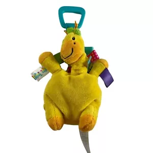Taggies gelbe Giraffe Rassel Kumpel Plüschtier Baby Säugling Spielzeug mit Clip Lovey - Bild 1 von 5