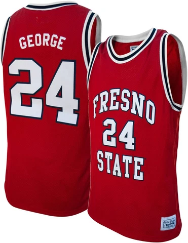 Fresno State Bulldogs Paul George #24 Retro Brand Men's Red NCAA Game Jersey Cover