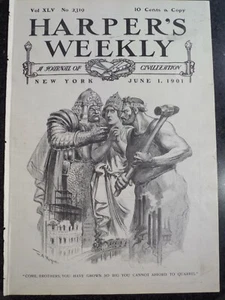 US Steel Workers Strike Labor vs Capital Amalgamated Association Harper's 1901 2 - Picture 1 of 1