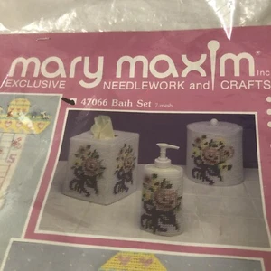 Mary Maxim Plastic Canvas Kit 47066 Bath Set New - Picture 1 of 4