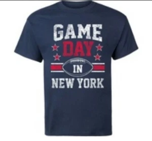NEW GAME DAY IN NEW YORK FOOTBALL HERREN T-SHIRT GRÖSSE X LARGE SCHWERE BAUMWOLLE BLAU - Bild 1 von 1