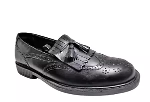 Mocassini da uomo French Shriner in pelle nera con nappa kiltie taglia US 10,5 M - Foto 1 di 11