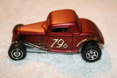 MATCHBOX MBX HIGHWAY II Design FLAT (Satin) RED 1933 FORD COUPE HOT ROD LOOSE - Image 1 of 4