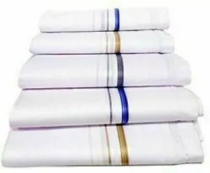 HANDKERCHIEF WHITE PLAIN SOFT PURE COTTON HANKIES FOR MEN'S GIFT FROM INDIA - Picture 1 of 5