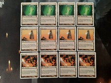 MTG - Urzatron - 12 Urza's Power Plant, Tower, Mine Land - 9th 8th Edition - Ex