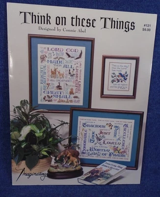 Vintage Think on These Things Connie Abel Imaginating 121 Cross Stitch Pattern - Image 1 of 2