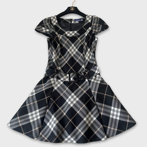 Burberry Blue Label Mini Abito A Line Cintura Nero Taglia 36