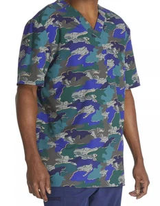 Blusa Médica Para Hombre Multicolor Dickies EDS Para Estampado Cuello en V DK866 Talla XS - Imagen 1 de 5