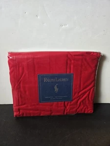 Vintage Ralph Lauren rosso completo lenzuolo piatto nuovo in confezione made in USA nuovo con scatola - Foto 1 di 5