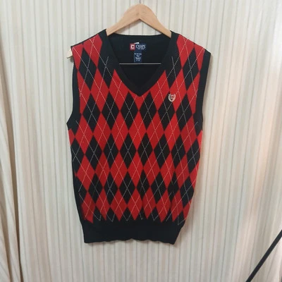 Chaleco Chaps Boys a Cuadros Rojo/Negro Talla XL (18-20) 100% Algodón Foto 1 de 4