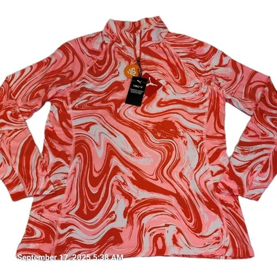 Pullover PUMA Golf YouV para mujer mediano 1/4 cremallera manga larga arenisca nuevo UPF50+ Foto 1 de 4