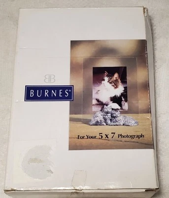 Marco de fotos Burnes of Boston 1998 de vidrio y peltre 5 X 7 2 gatos nuevo en caja nuevo en caja Foto 1 de 4