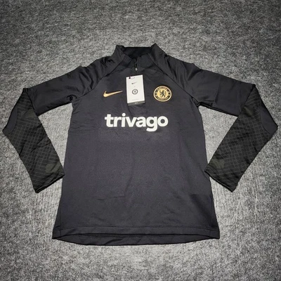 Nike Chelsea FC Trivago Dri Fit 1/4 Cremallera Entrenamiento Fútbol Camisa Juvenil L NUEVO Negro Foto 1 de 4