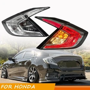 Crystal Clear Lens LED Tail Lights for Honda Civic Sedan 2016-2021 10th Gen - Picture 1 of 12