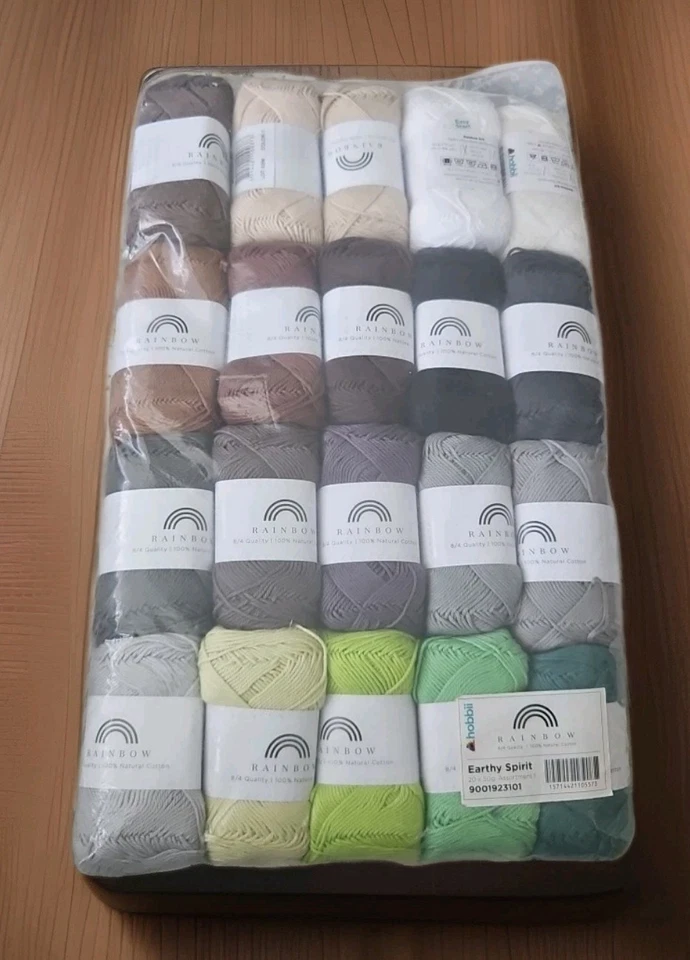Hobbii Juego de Hilos de Algodón Arco Iris 20 Madejas 8/4 Multicolor Crochet Tejer Lote Foto 1 de 4