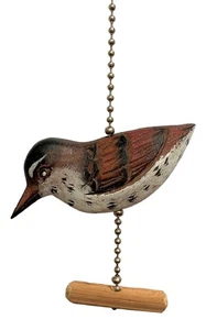 Baby Sandpiper Shore Bird Ceiling Fan Pull Carved Wood - Picture 1 of 1
