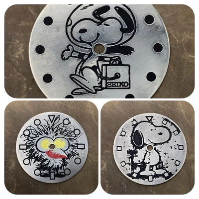 SNOOPY ( price for 3 dials )  Ø 28,5 mm / 0,4 mm  - stainless steel - Image 1 of 4