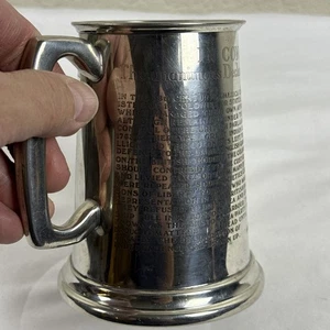 English Pewter Tankard Beer Mug Made in Sheffield England Glass Bottom Vintage - Picture 1 of 14