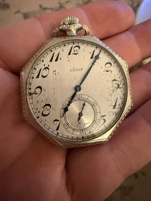 Reloj Bolsillo Vintage Elgin Talla 12 Grado 303 Cara Abierta. Reparado. Foto 1 de 4