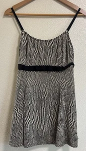 It Figures Womens Size 14 Swim Dress Chevron Print Babydoll Beach Vacation VTG - Picture 1 of 8