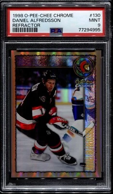 1998 O-Pee-Chee Chrome OPC #130 Daniel Alfredsson Refractor PSA 9 POP 1 HOF - Image 1 of 2