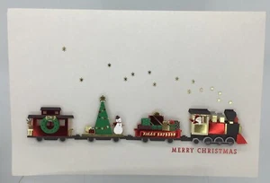 2 Hallmark Signatur 3D ZUG Frohe Weihnachten Frohe Feiertage Grußkarte - Bild 1 von 7