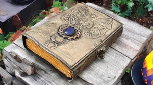 Double Dragon Leather Journal 400 Pages Spell Book of Shadows Deckle Paper - Picture 1 of 23