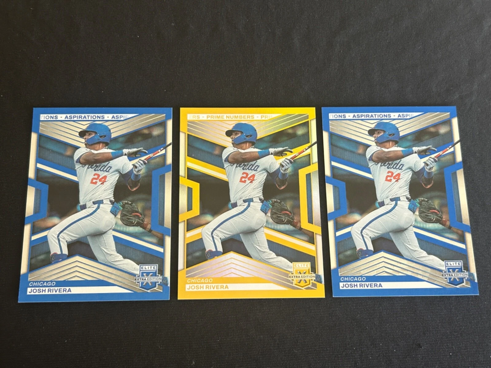 2023 Elite Extra Edition Josh Rivera PRIME NUMBERS GOLD #/24+2 BLUE ASPIRATIONS