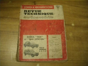 REVUE TECHNIQUE RTA SIMCA 1100 - 1100 SPECIAL TOUS MODELES 5 - 6 et 7 cv - Imagen 1 de 1