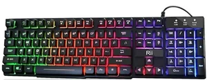 Rii RK100+ Multiple Color Rainbow LED Backlit Large Size USB Wired - BRAND NEW!! - Picture 1 of 8