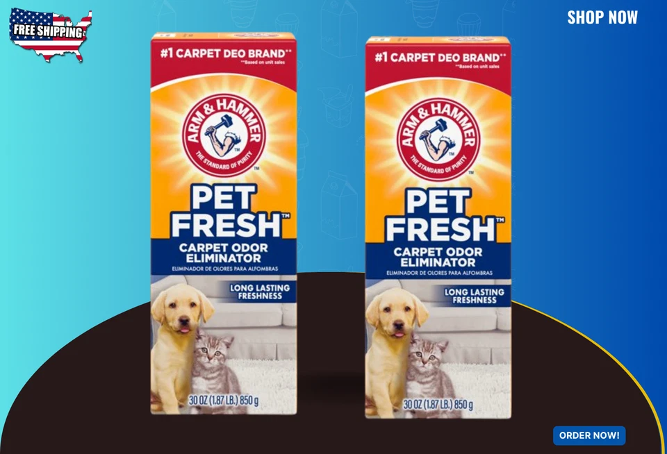 Arm & Hammer Pet средство для устранения свежего запаха порошок дезодорант для ковров упаковка 2 шт. (30 унций) - Изображение 1 из 4