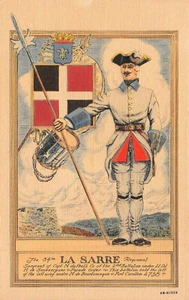 Fort Ticonderoga Museum - 34th LA SARRE REGIMENT - 1758 Linen PC 1940's - Picture 1 of 2
