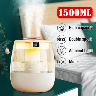 Air Humidifier for Bedroom, 1.5L Top-Fill Cool Mist Humidifier&essential Oil - Image 1 of 4