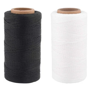 Hilo encerado plano de 1 mm 284 yardas/rollo cuerda de coser cordón de poliéster multicolor - Imagen 1 de 42